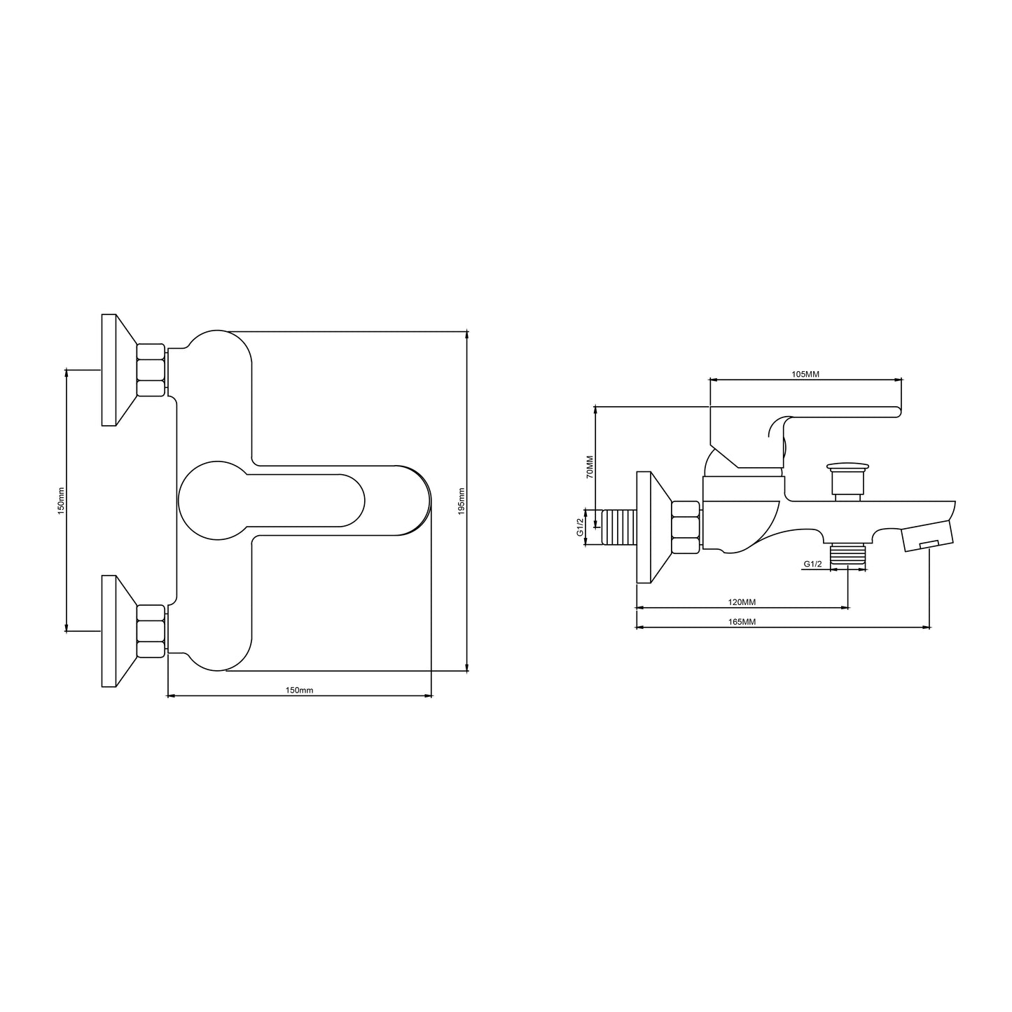 SANITAR BATH MIXER | BRASS | LYCA-BM