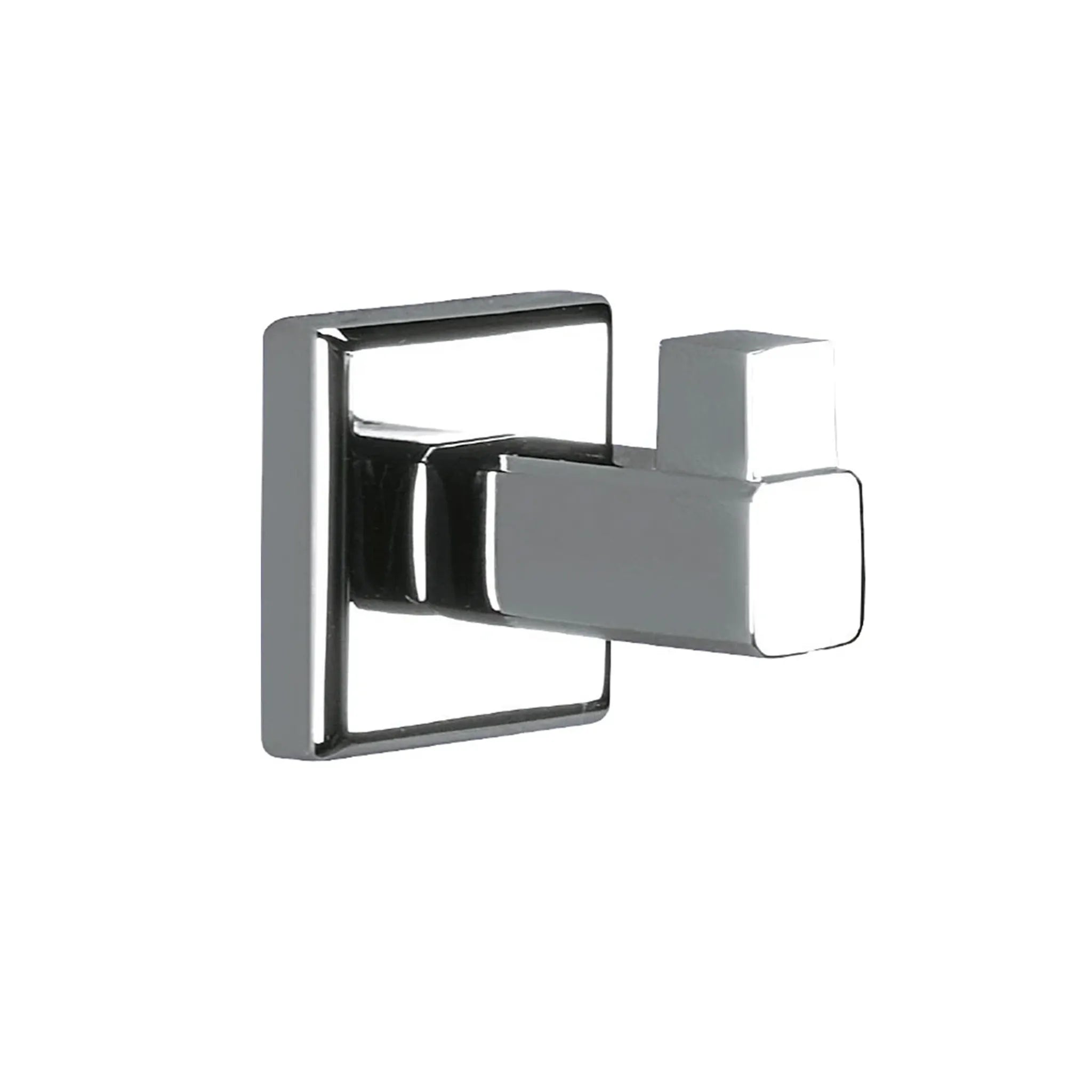 Kludi Rak RAK24005 Harmony robe hook in a polished chrome finish featuring a modern square backplate and a minimalist geometric hook design.
