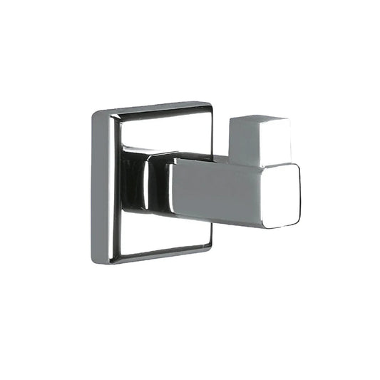 Kludi Rak RAK24005 Harmony robe hook in a polished chrome finish featuring a modern square backplate and a minimalist geometric hook design.