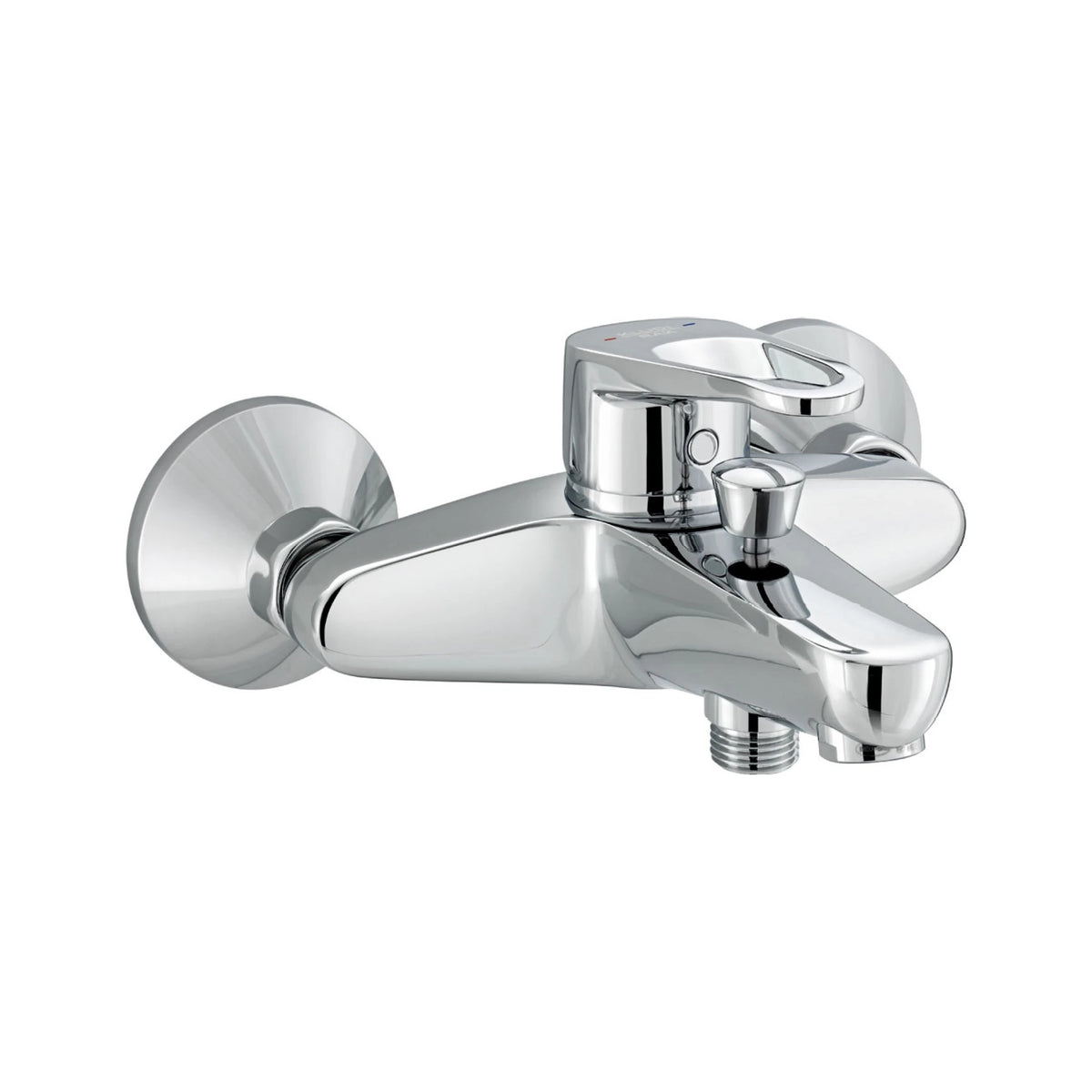 Kludi RAK Polo single lever shower mixer tap SKU RAK30002-87 in polished chrome with loop handle isolated on white background