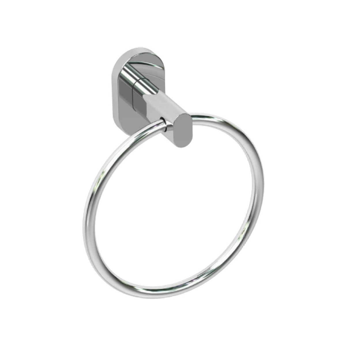 Kludi RAK Passion towel ring SKU RAK23003 in polished chrome finish with oval wall bracket isolated on white background.