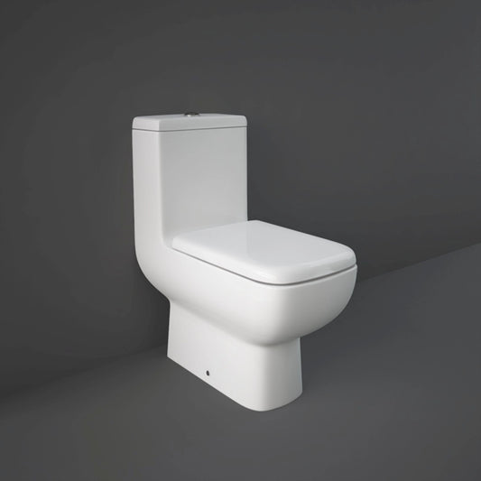 RAK-Florence MP28AWHA rimless one piece water closet in Alpine White, 660mm length with S-trap and concealed trapway.
