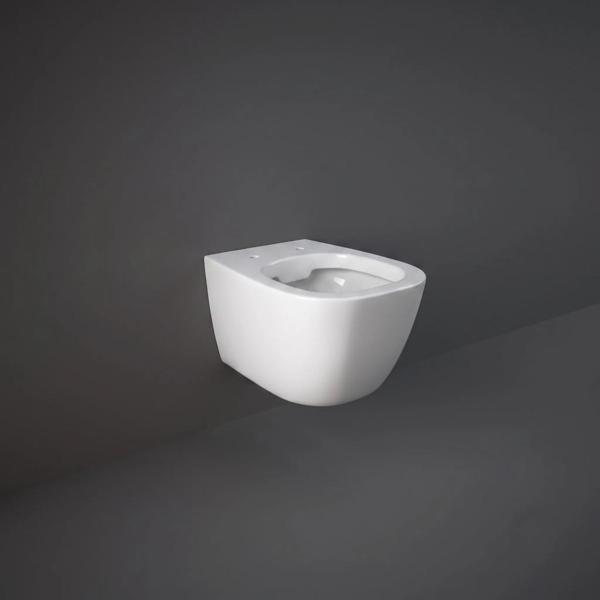 RAK-One Elena EL12AWHA wall hung water closet pan in Alpine White, 520mm rounded rectangle design.