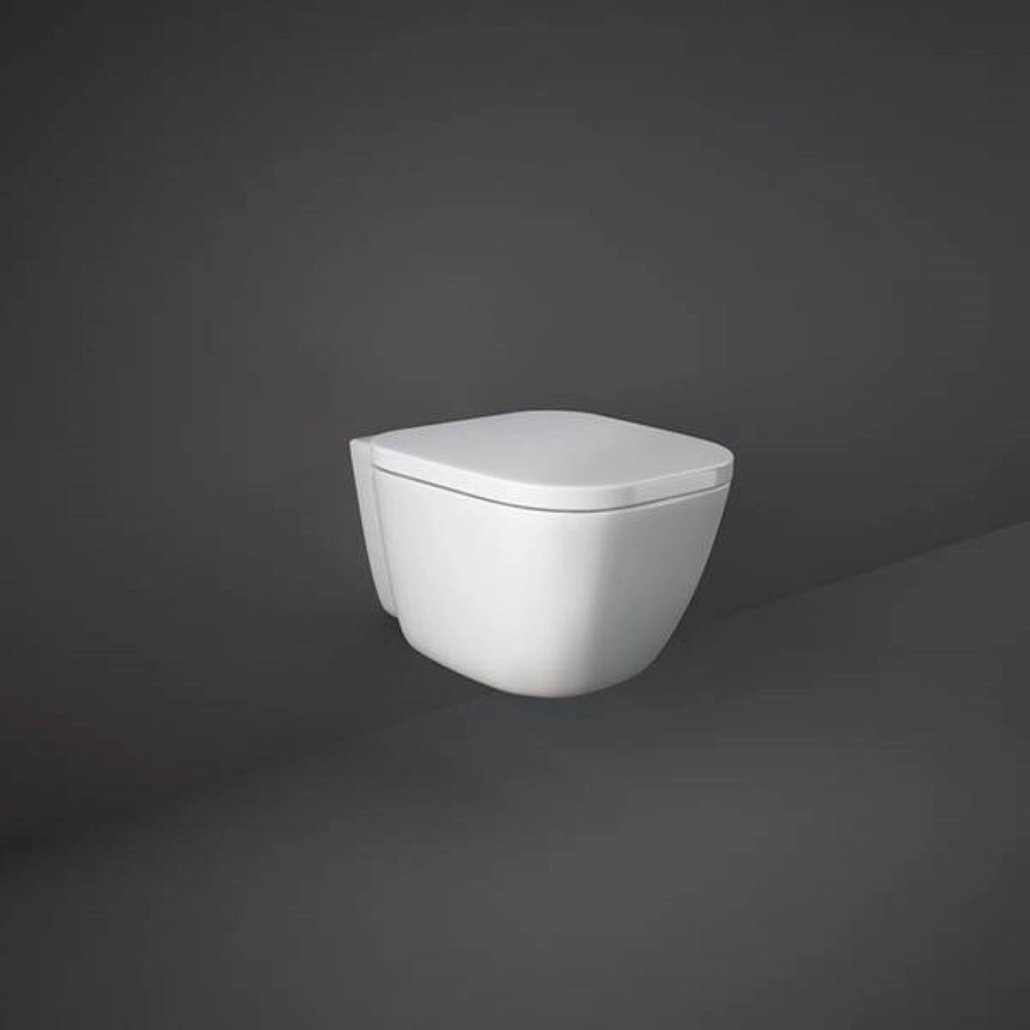 RAK-One Elena EL12AWHA wall hung water closet pan in Alpine White, 520mm rounded rectangle design.