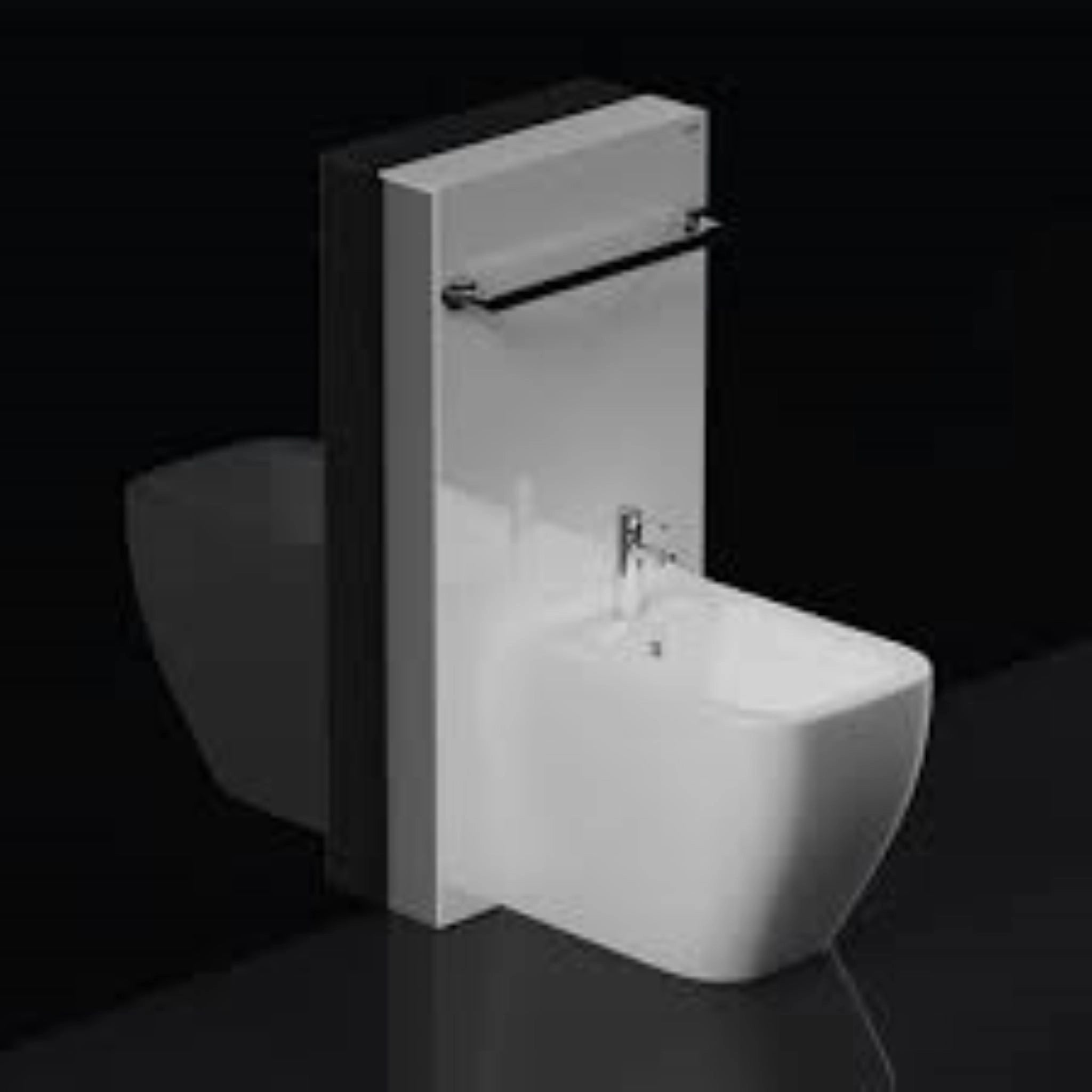 RAK Ceramics Ecofix cabinet cistern frame for back-to-wall bidets in Alpine White (FS12RAKCAB01), showcasing its slim rectangular cabinet design.