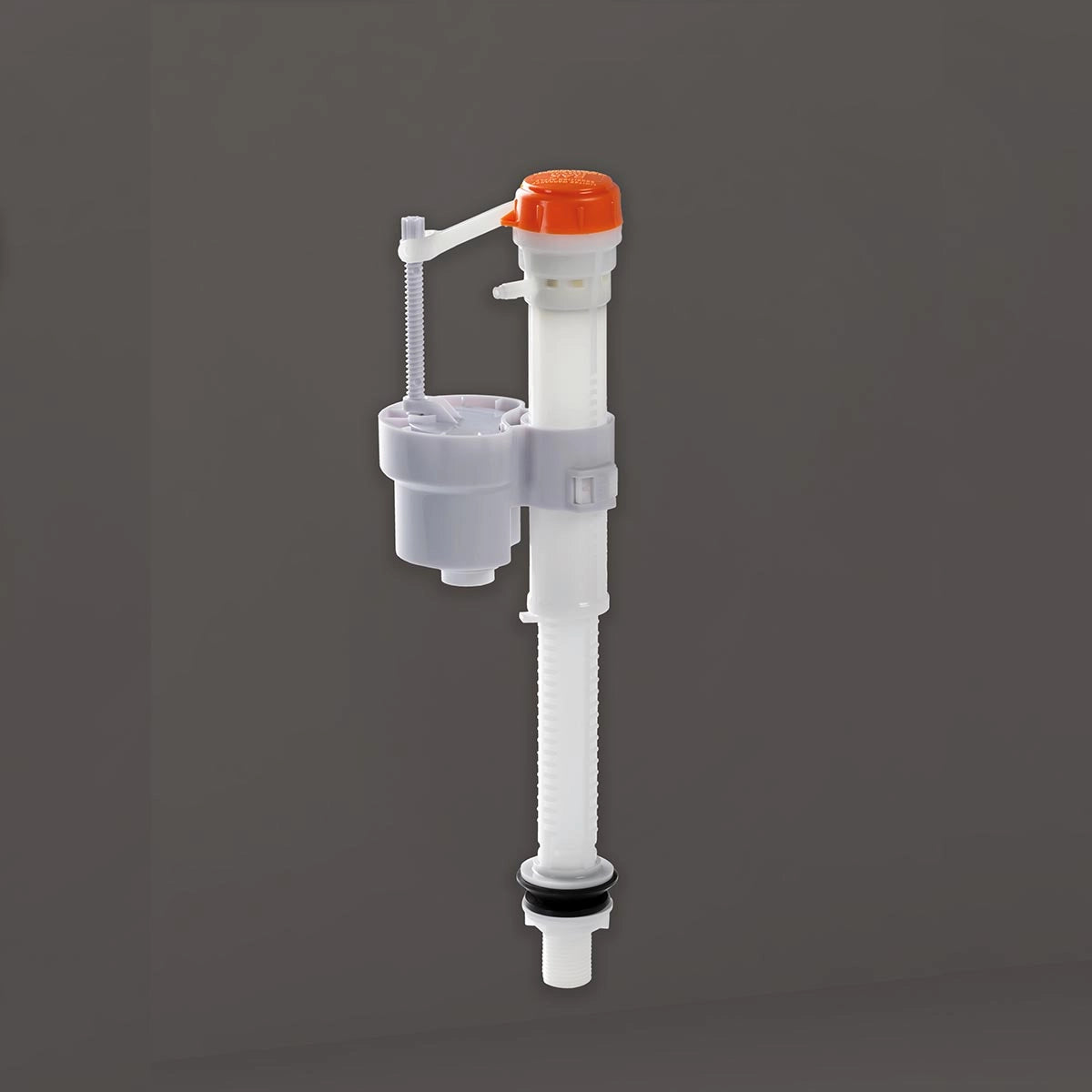 RAK Ceramics Maxxflush FS60FLRBI bottom inlet cistern valve featuring a durable white and blue plastic adjustable float mechanism.