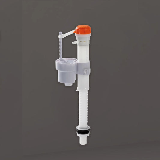 RAK Ceramics Maxxflush FS60FLRBI bottom inlet cistern valve featuring a durable white and blue plastic adjustable float mechanism.