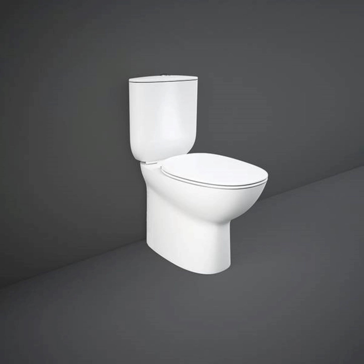 RAK-Morning MORWC1146AWHA rimless close coupled water closet pan in Alpine White, 640mm comfort height design.