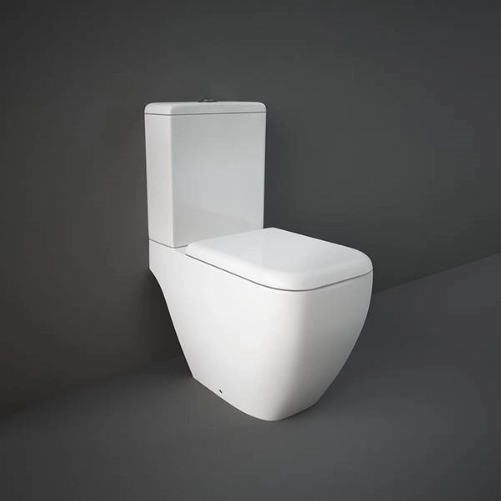 RAK Ceramics Metropolitan close-coupled S-Trap toilet pan in Alpine White (MP23AWHA) featuring a clean rounded rectangle bowl and concealed trapway.
