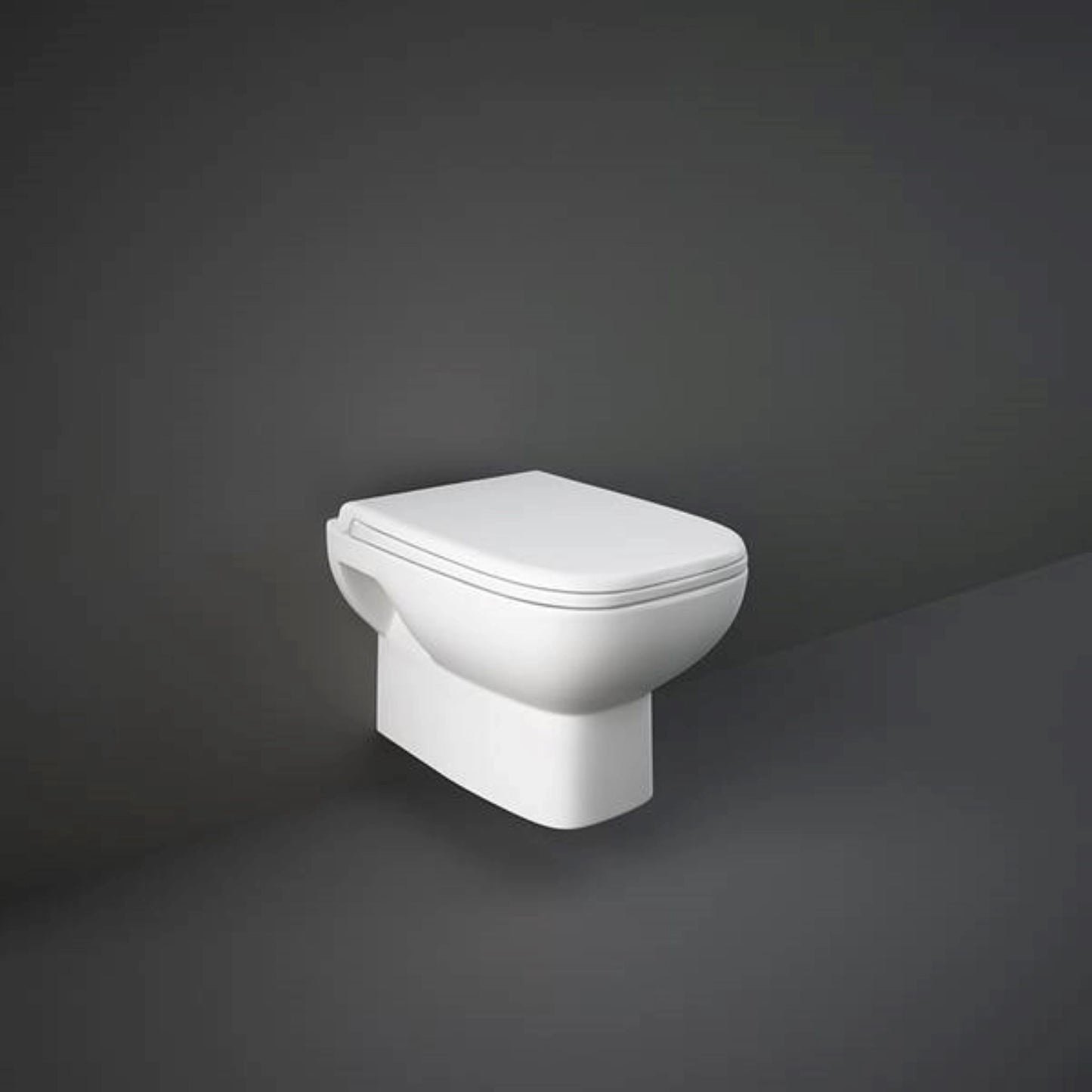 RAK Ceramics Origin ORG12AWHA wall hung water closet pan in Alpine White, 500mm rounded rectangle design.
