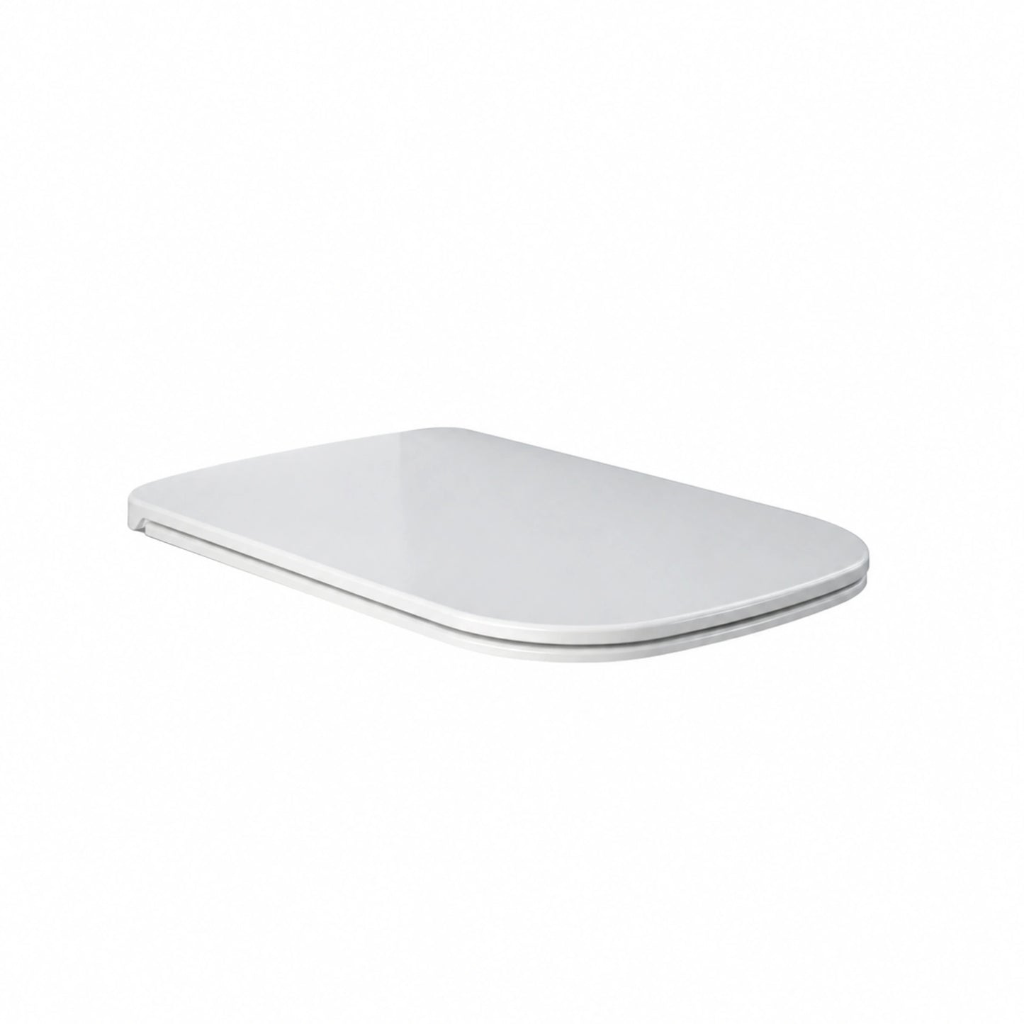 RAK Ceramics Metropolitan series matt white ABS toilet seat cover, viewed from above, highlighting its sleek and modern design.