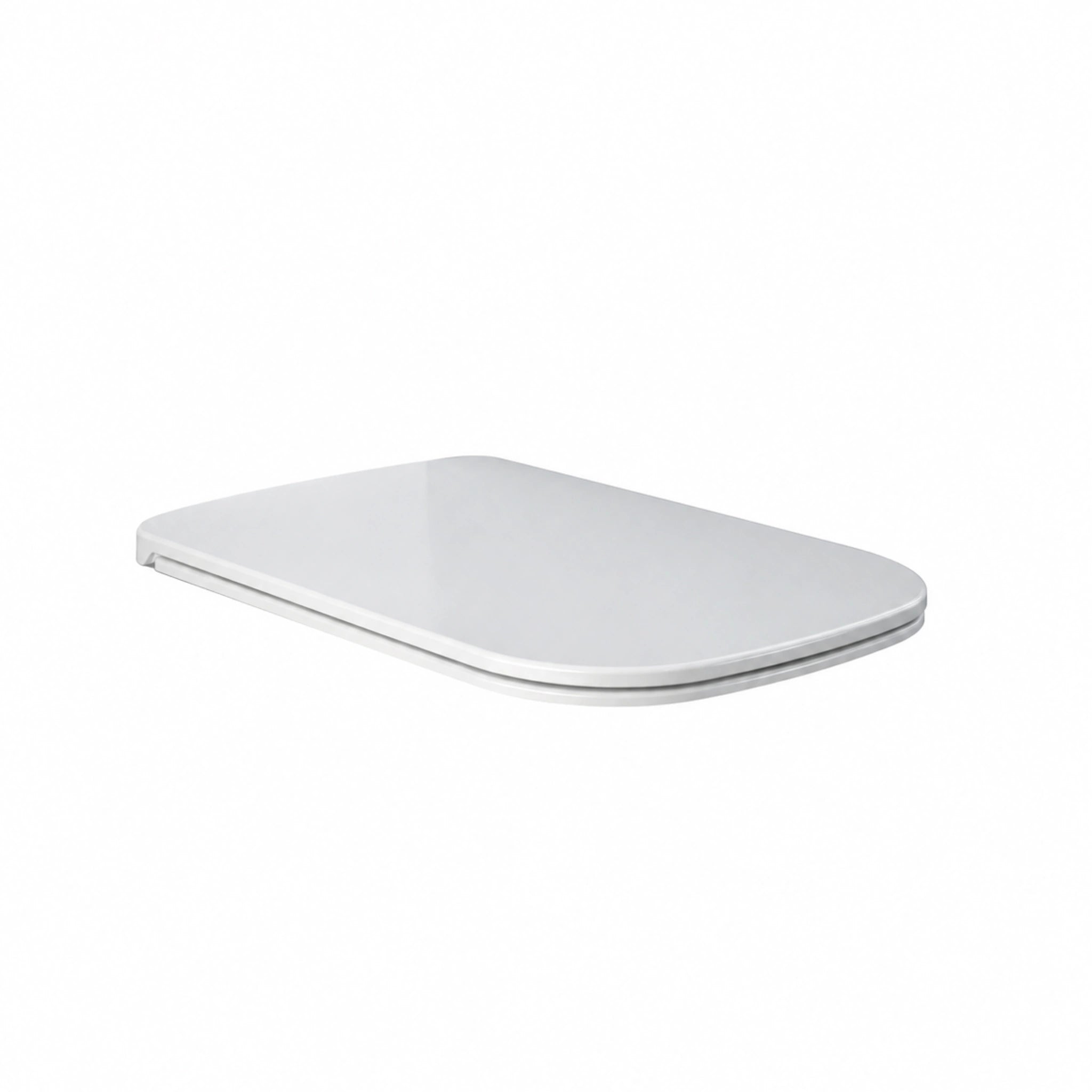 RAK Ceramics Metropolitan series matt white ABS toilet seat cover, viewed from above, highlighting its sleek and modern design.