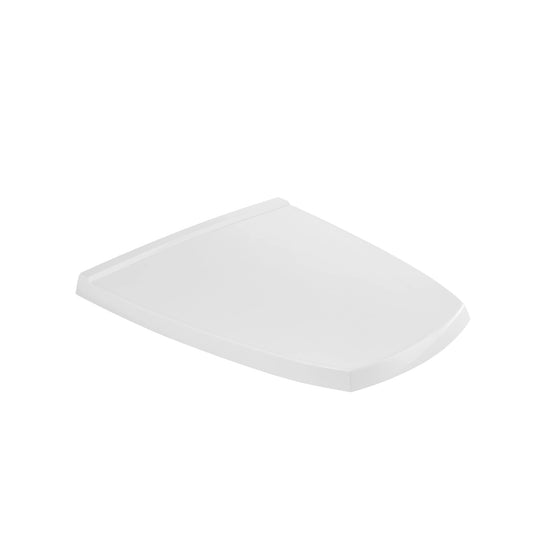 RAK Ceramics Star Galaxy series round ABS toilet seat cover in glossy white, viewed from an elevated angle.