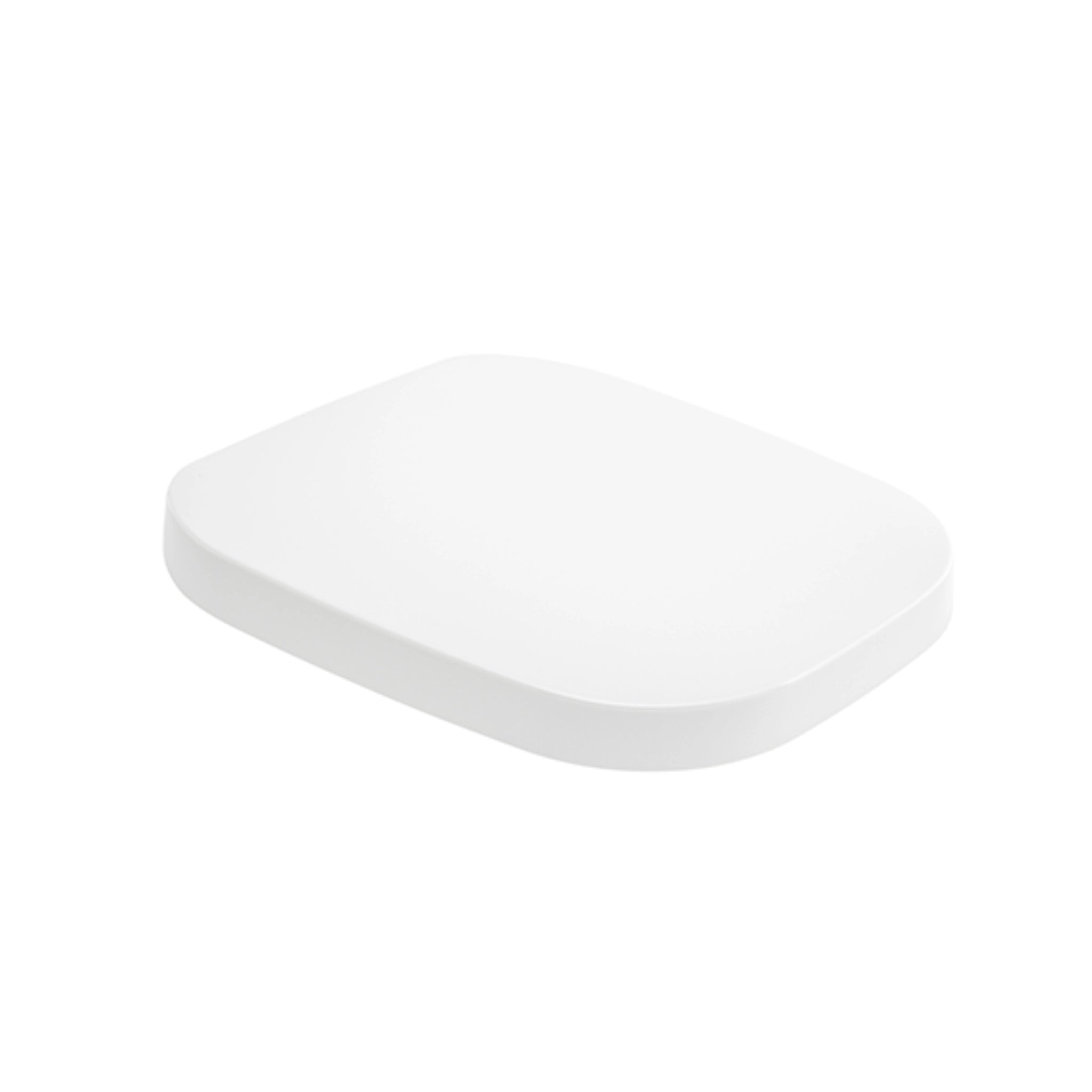 RAK Ceramics Elena collection square-shaped white urea toilet seat cover, captured from a top-down view to display its clean, ergonomic design.