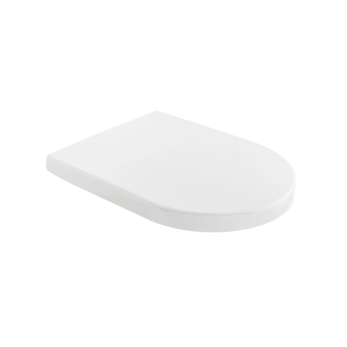 RAK Ceramics Compact series round white urea toilet seat cover, viewed from above to showcase its ergonomic, contemporary design.