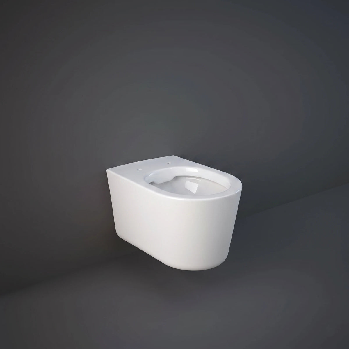 RAK-Valet VALWC1446500A rimless wall hung water closet pan in Matt White finish, 560mm compact oval design.