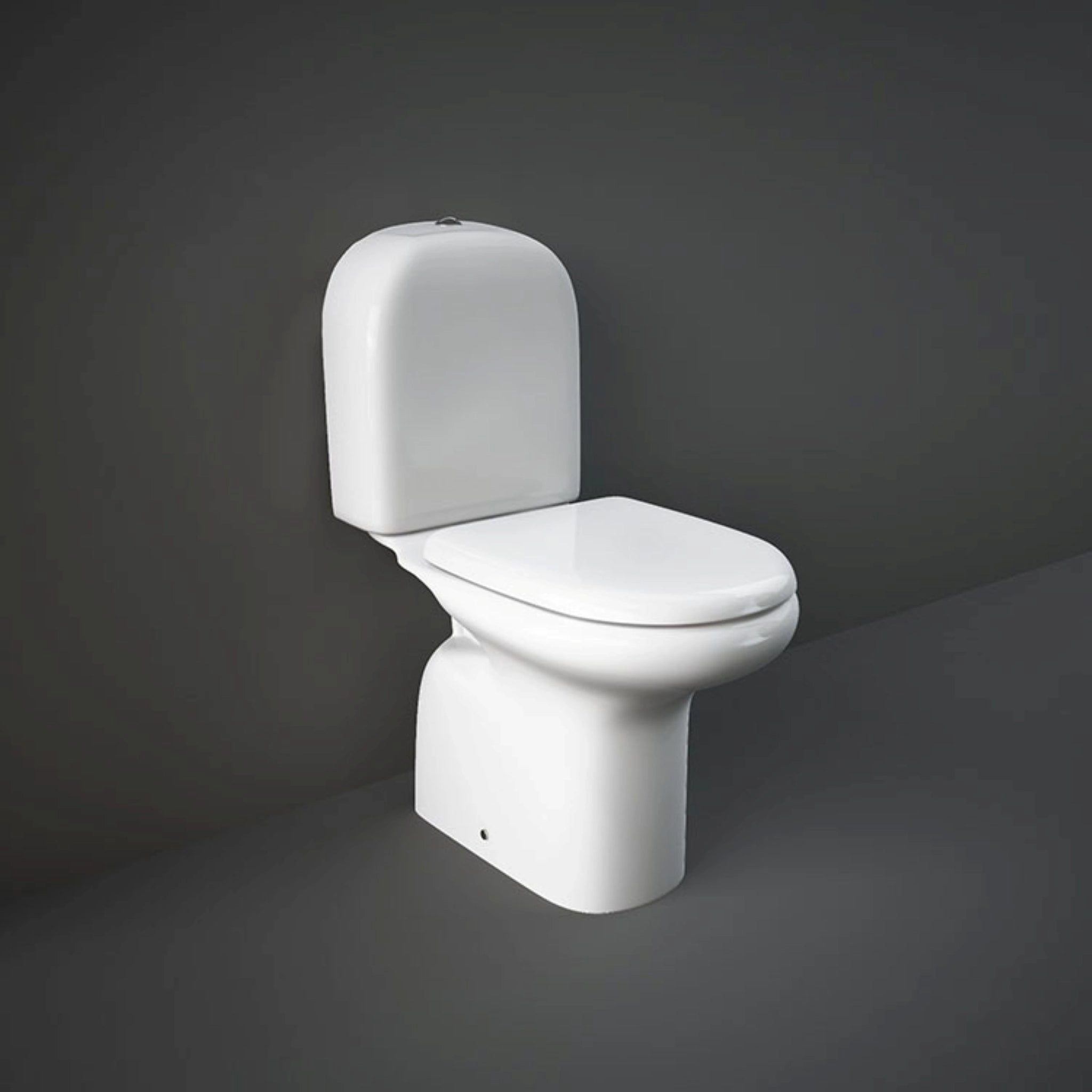RAK Ceramics Orient OR13AWHA close coupled water closet pan in Alpine White, 670mm oval design with S-trap.