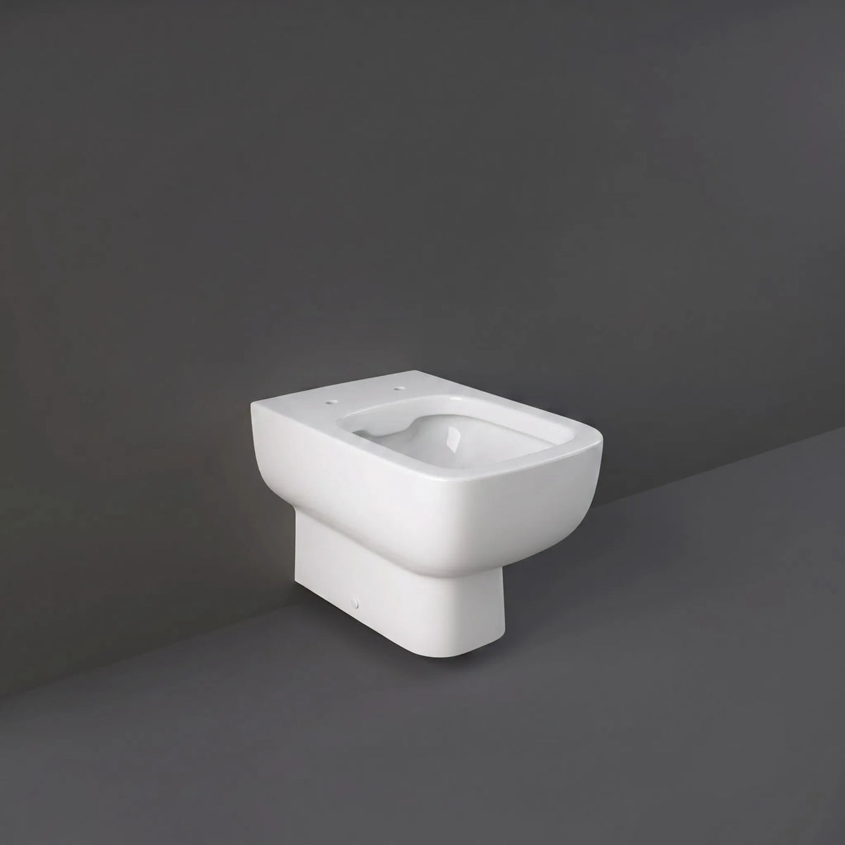 RAK Ceramics Series 600 SE13AWHA rimless wall hung water closet in Alpine White with hidden fixations and 52cm projection.