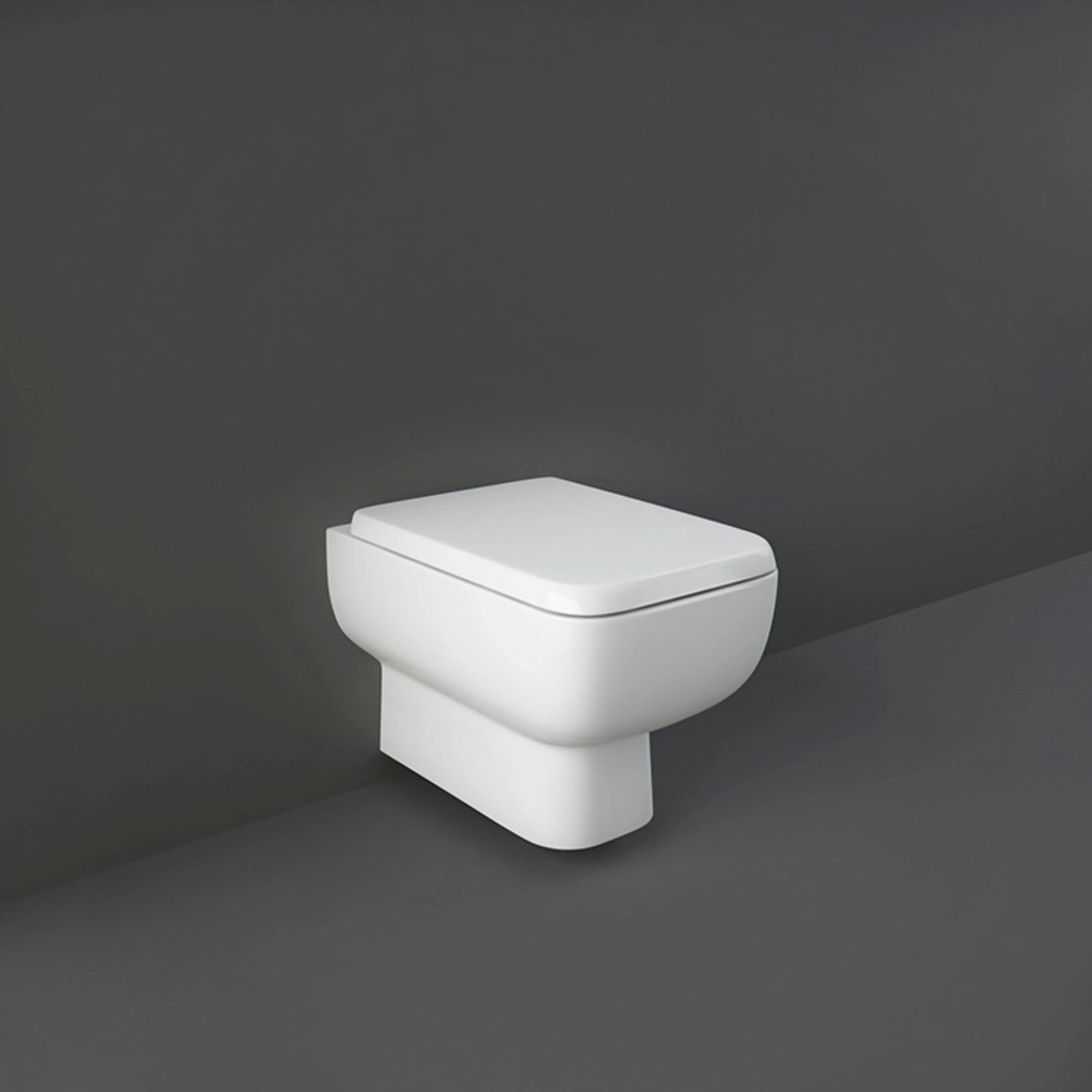 RAK Ceramics Series 600 SE13AWHA rimless wall hung water closet in Alpine White with hidden fixations and 52cm projection.