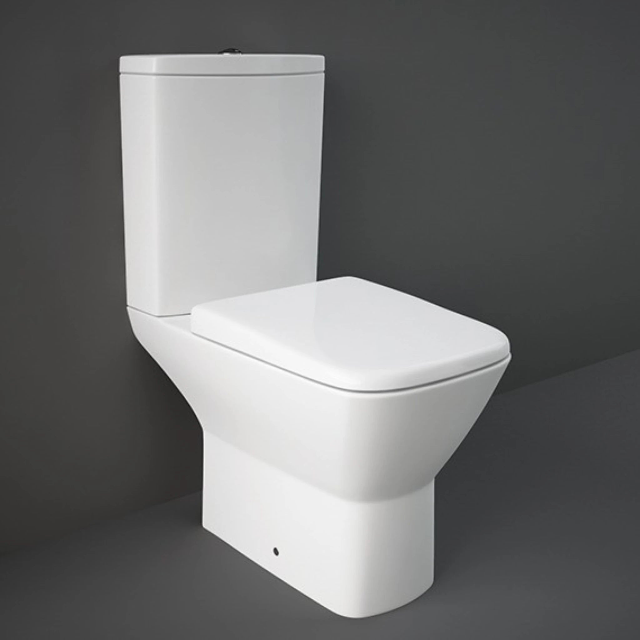 RAK Ceramics Summit SM03AWHA close coupled water closet pan in Alpine White, rectangular 65cm design with S-trap.