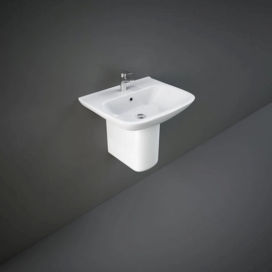RAK Ceramics CY0103AWHA Resort Alpine White ceramic half pedestal for wall-hung wash basins.