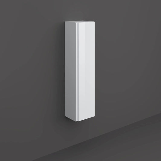 RAK-JOY JOYTS120PWH 120cm wall-hung tall bathroom cabinet in a minimalist Pure White finish.
