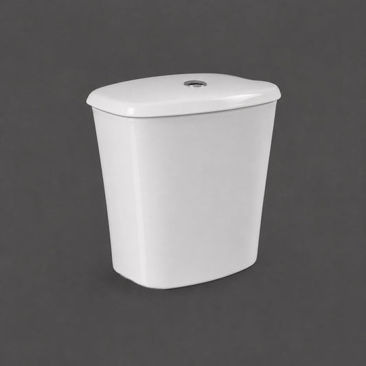 RAK Ceramics Karla KR10AWHA white vitreous china water tank with a bottom inlet and dual flush button.
