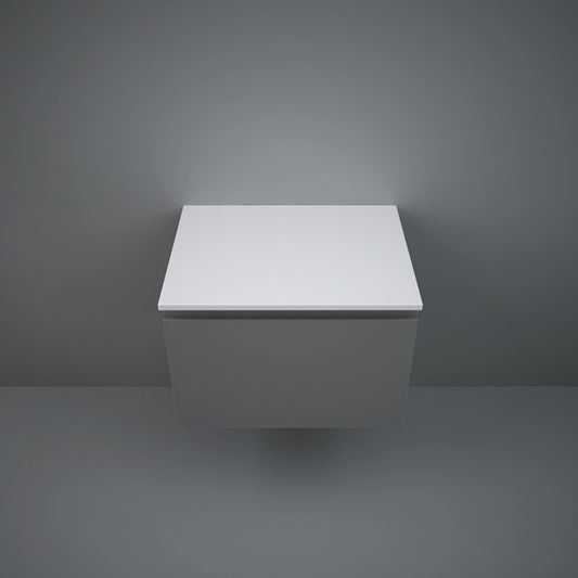 RAK-Plano PLASL06146500 rectangular counter top slab in Matt White finish, showcasing a slim 1.8cm profile and smooth mineral composite surface.