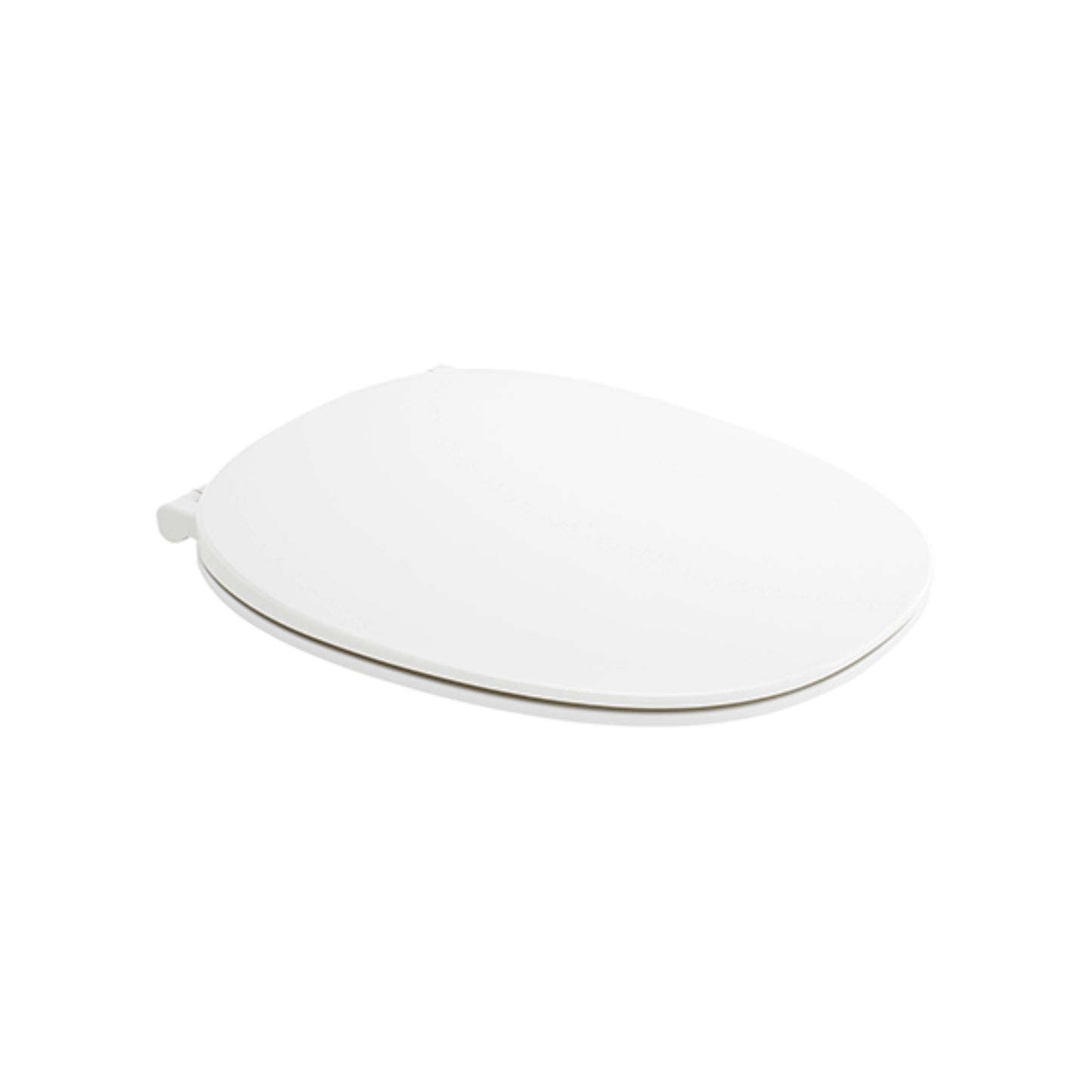 RAK Ceramics Morning series oval-shaped white urea toilet seat cover, viewed from above, showcasing a clean, minimalist design.