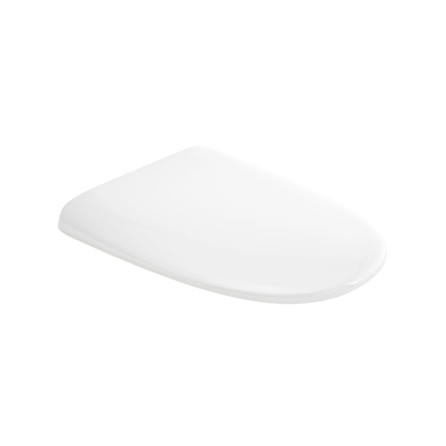 RAK Ceramics Sensation series round white urea toilet seat cover, viewed from an elevated angle to showcase its clean, minimalist design.