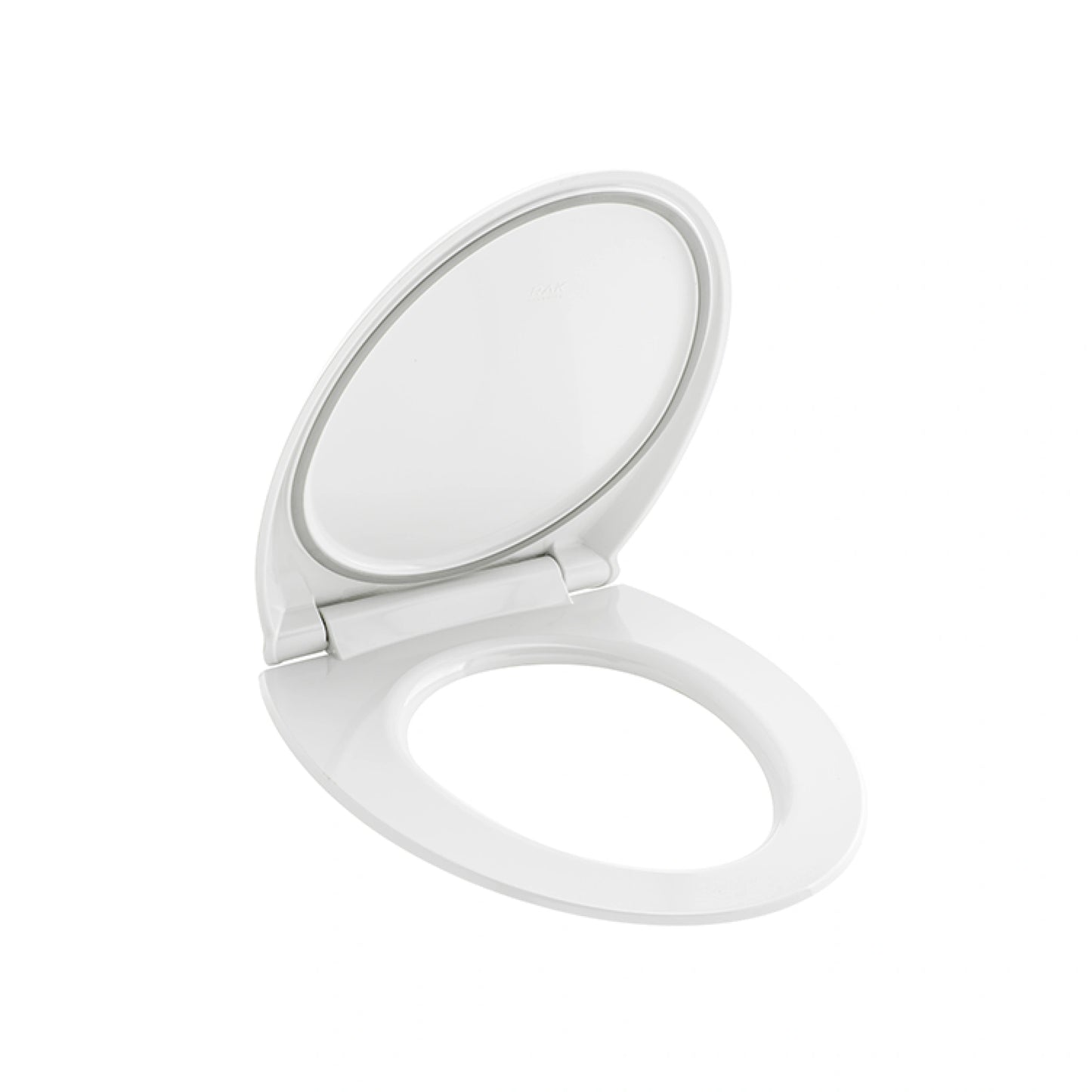 RAK Ceramics RAK-Cloud Alpine White soft close toilet seat cover made of durable urea material, featuring a modern oval-shaped designer silhouette.