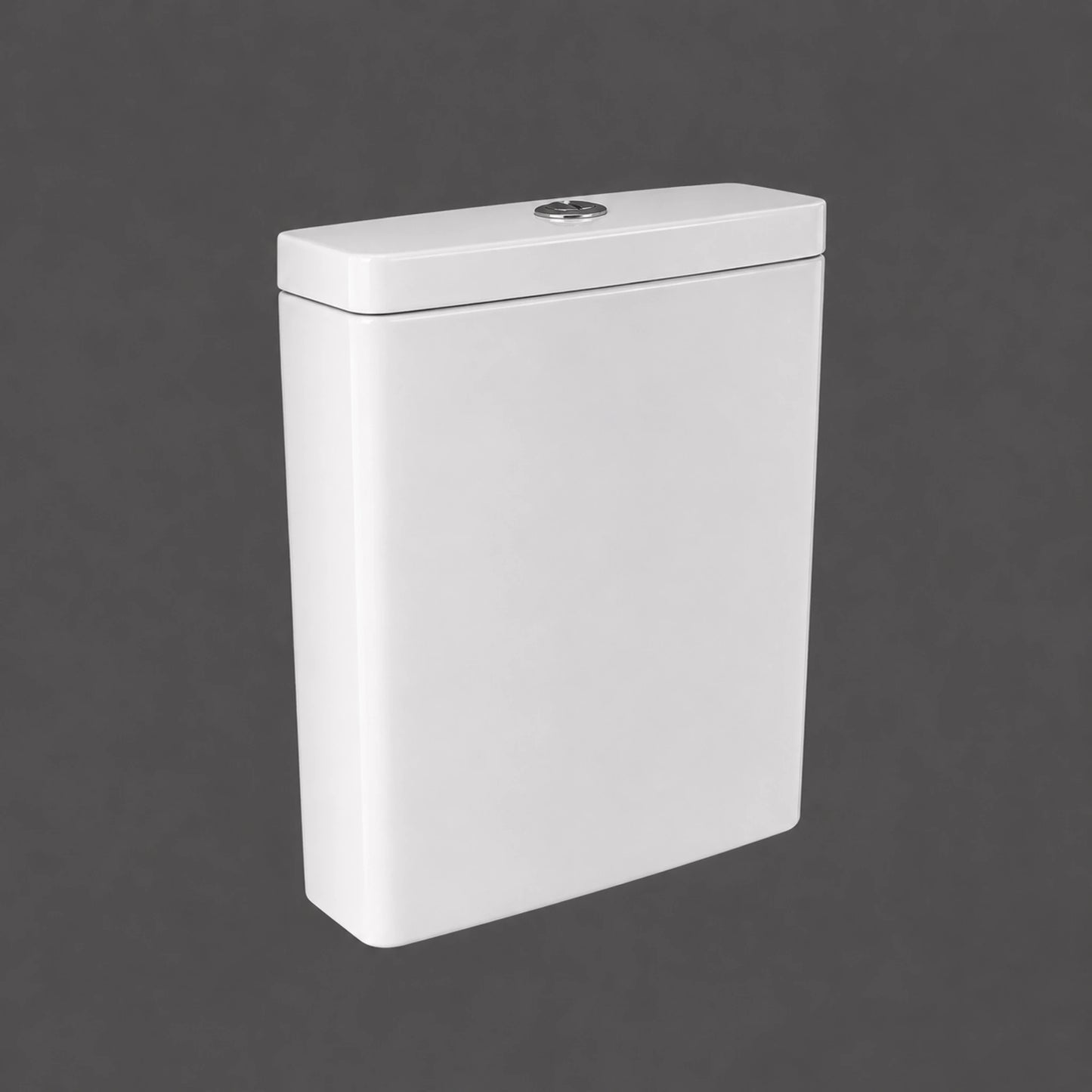 RAK Ceramics Summit SM10AWHA white vitreous china flush tank with top-mounted dual flush button and bottom inlet.