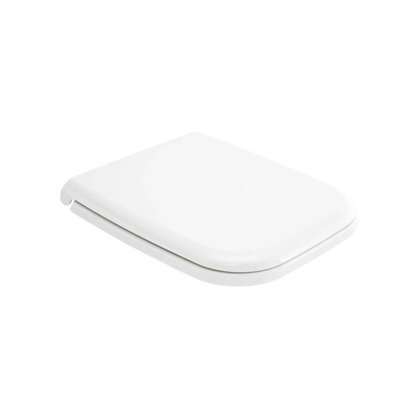 RAK Ceramics Origin series round white P.P toilet seat cover, viewed from above to showcase its ergonomic, minimalist design.