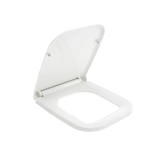 RAK Ceramics Origin series round white P.P toilet seat cover opened view, viewed from above to showcase its ergonomic, minimalist design.