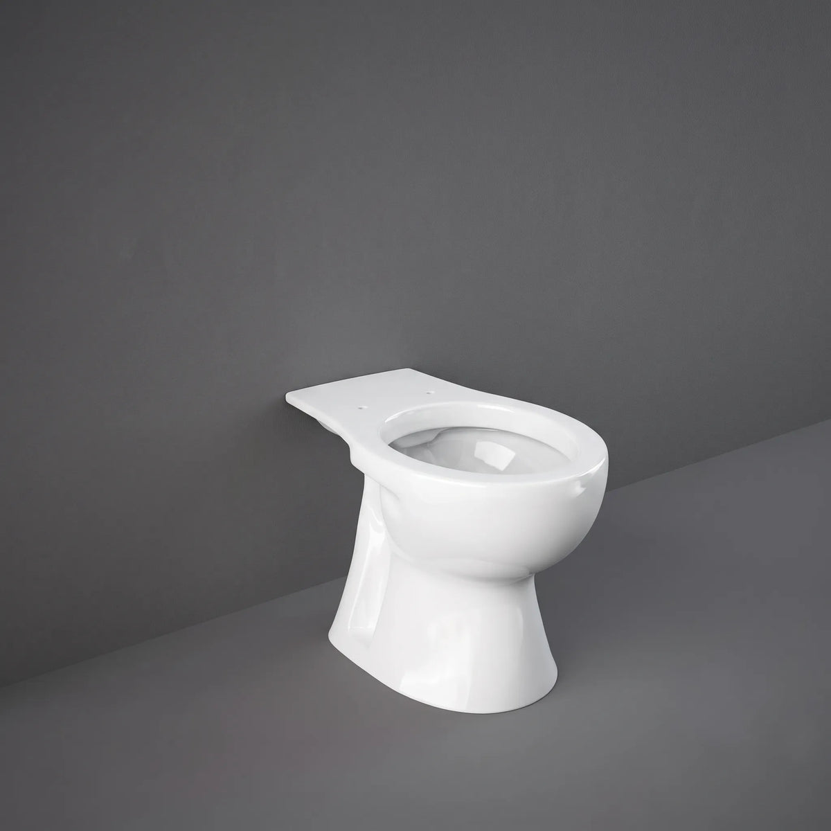 RAK Ceramics Flora S-Trap toilet pan in Alpine White (FL17AWHA) with a smooth round bowl and concealed trapway design.