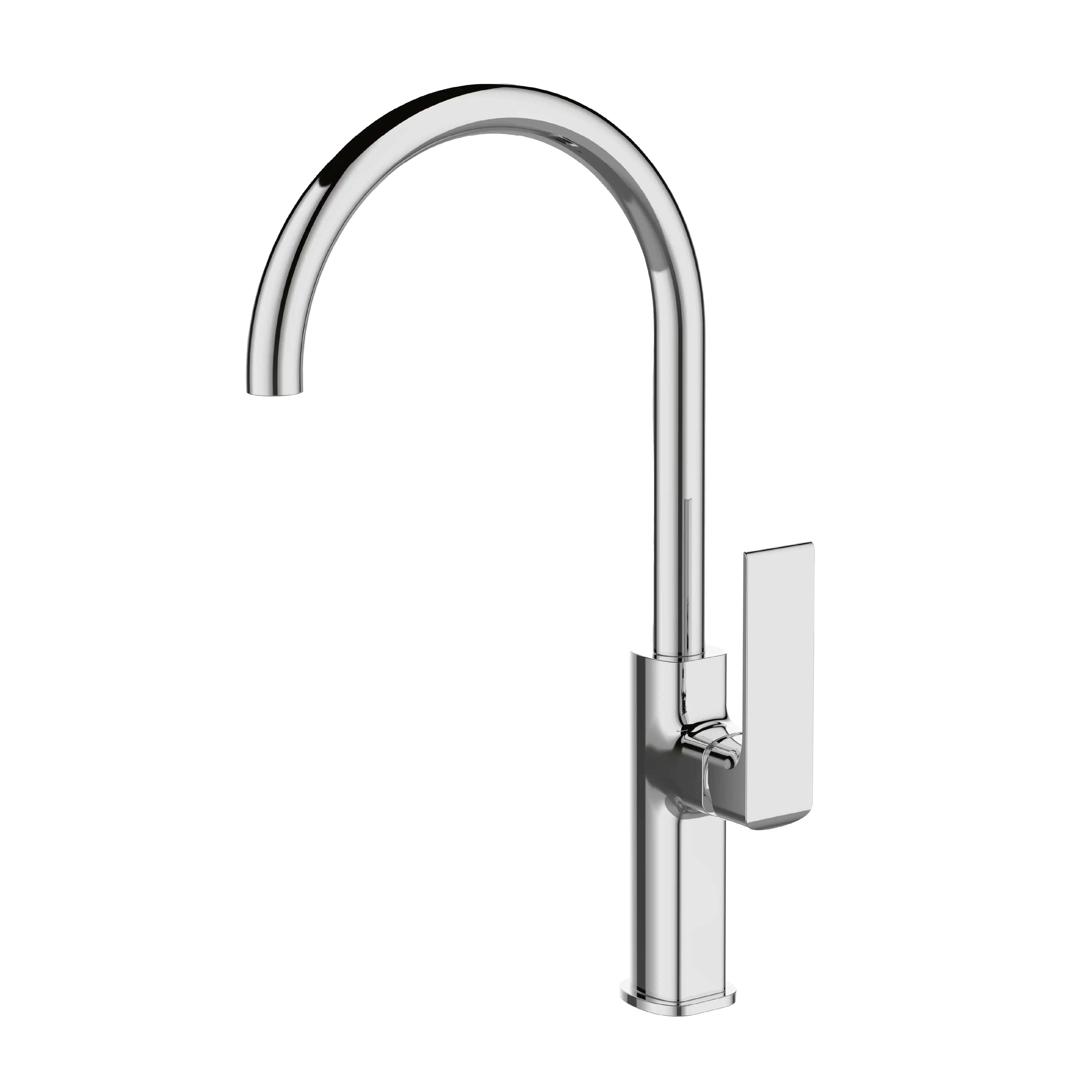 Sanitar AKHAL-KM brass kitchen sink mixer with durable chrome finish and ergonomic swivel spout