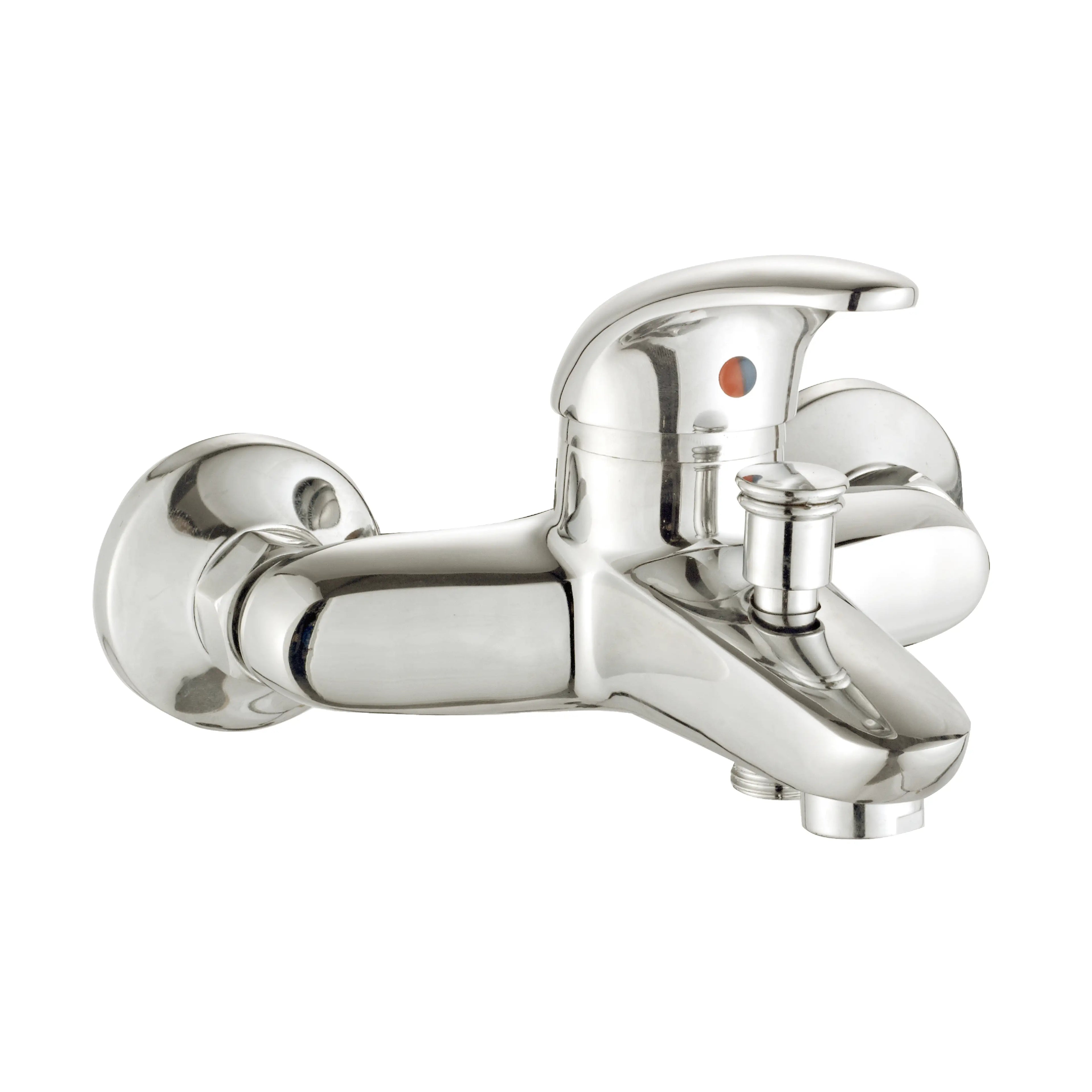 Sanitar AMBER-BM wall-mounted brass bath mixer featuring a polished chrome finish with a modern single-lever handle and a sleek integrated spout.