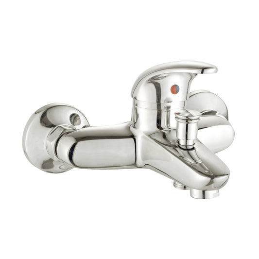 Sanitar AMBER-BM wall-mounted brass bath mixer featuring a polished chrome finish with a modern single-lever handle and a sleek integrated spout.