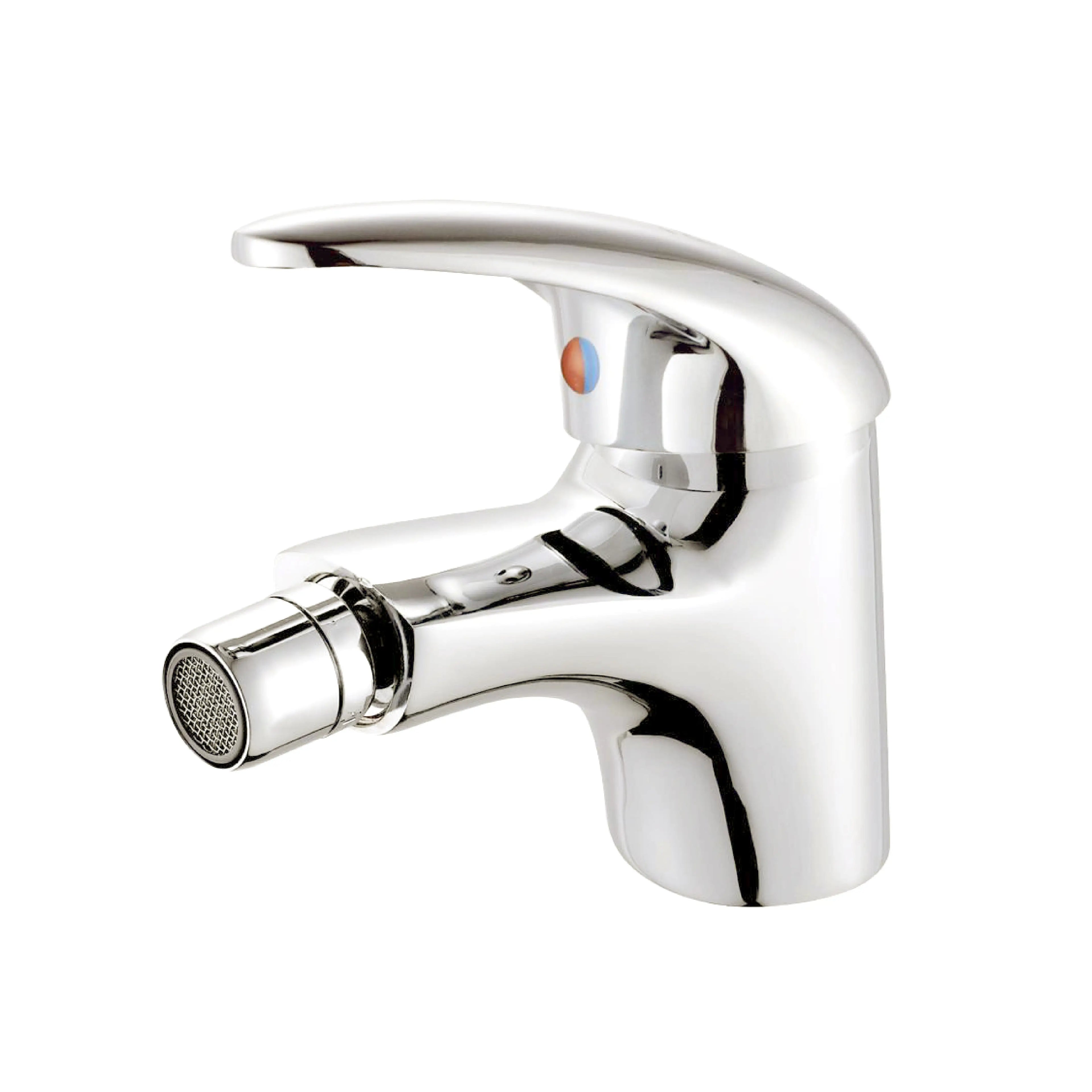 Sanitar AMBER-BT brass bidet mixer featuring a polished chrome finish, a modern single-lever handle, and a directional spout for precise water control.