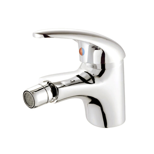 Sanitar AMBER-BT brass bidet mixer featuring a polished chrome finish, a modern single-lever handle, and a directional spout for precise water control.