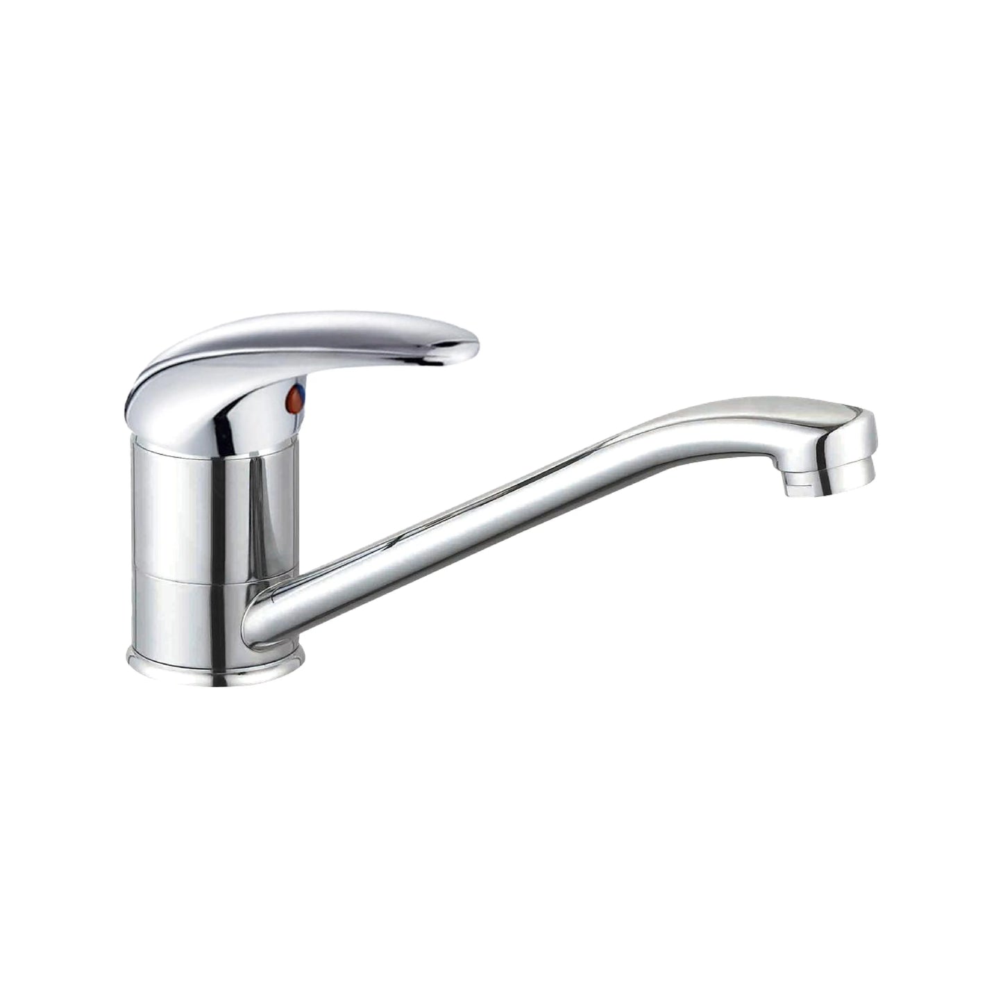 Sanitar AMBER-ZM5 brass kitchen sink mixer featuring a polished chrome finish, a modern single-lever handle, and an elegant swivel spout design.