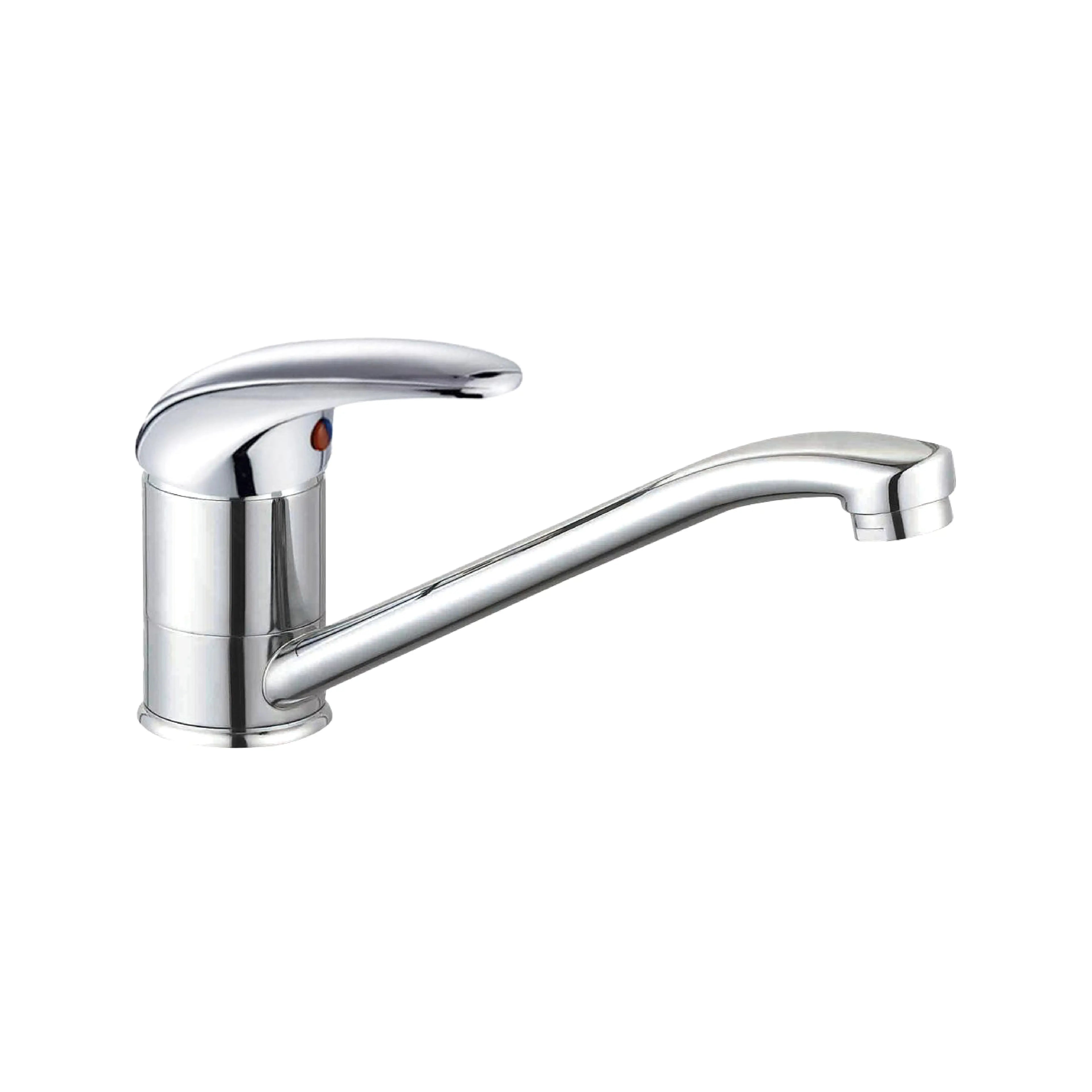 Sanitar AMBER-ZM5 brass kitchen sink mixer featuring a polished chrome finish, a modern single-lever handle, and an elegant swivel spout design.