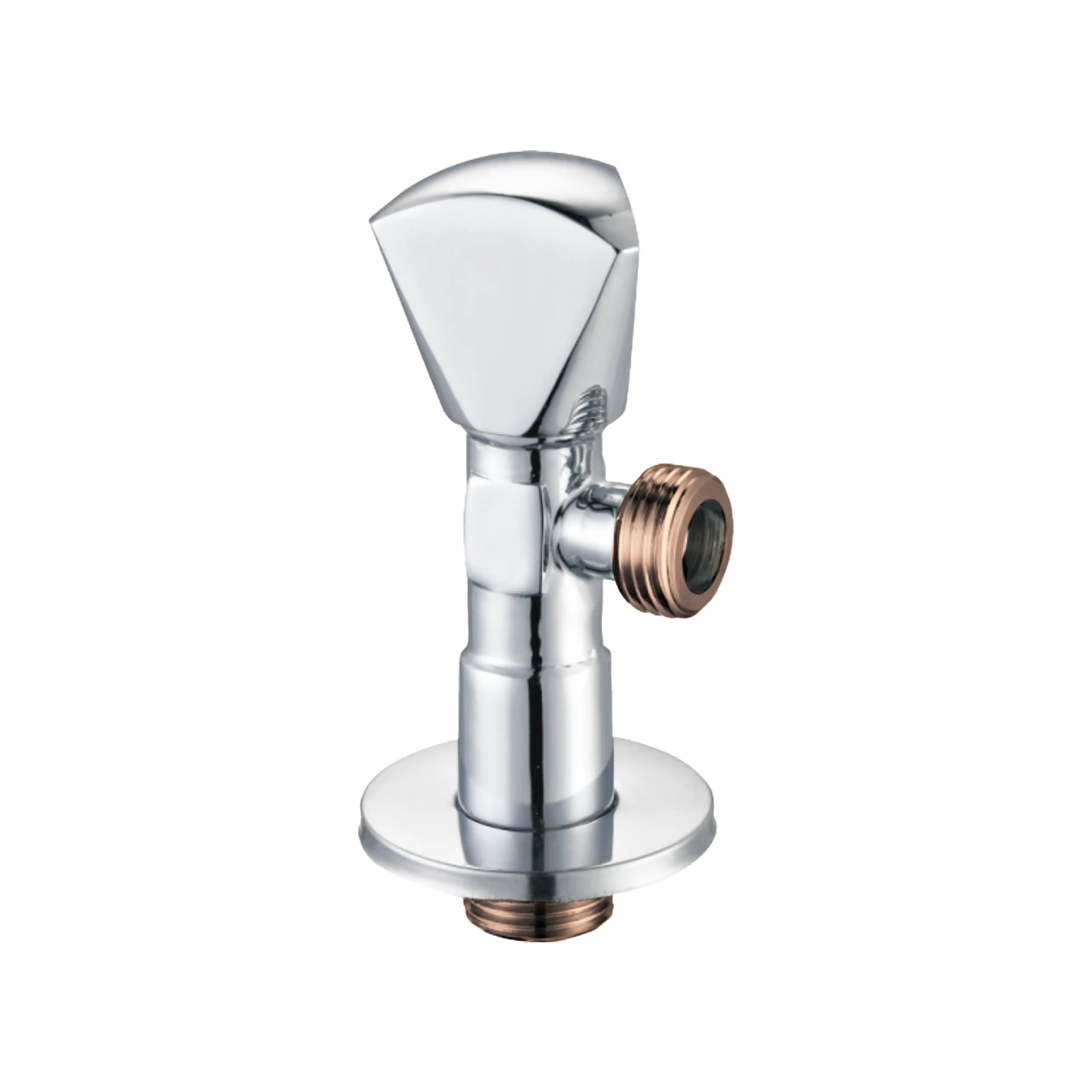 Sanitar SANI-011 B brass angle valve featuring a polished chrome finish and an ergonomic single-control handle for precise water regulation.