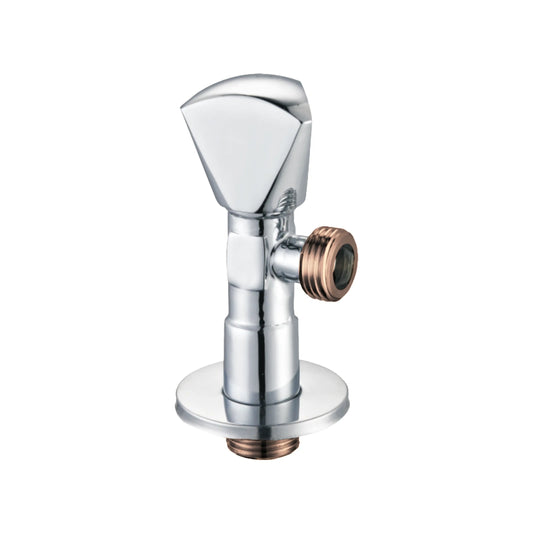 Sanitar SANI-011 B brass angle valve featuring a polished chrome finish and an ergonomic single-control handle for precise water regulation.