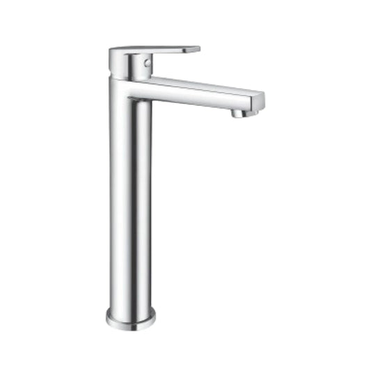 Sanitar ANIQ-HWB tall brass washbasin mixer Made in India with polished chrome finish for countertop vessel sinks