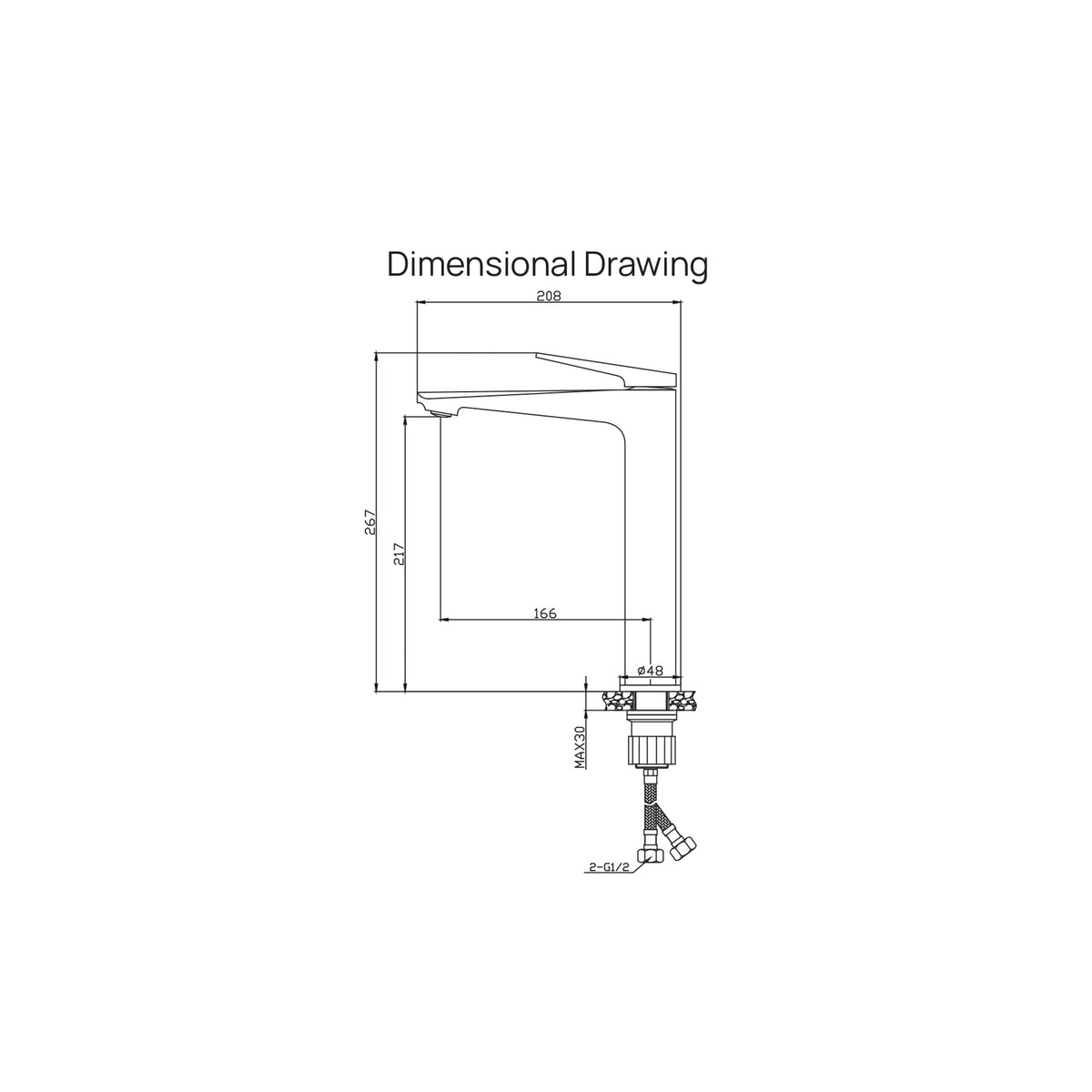 Sanitar Atri hwb faucet dimensional drawing