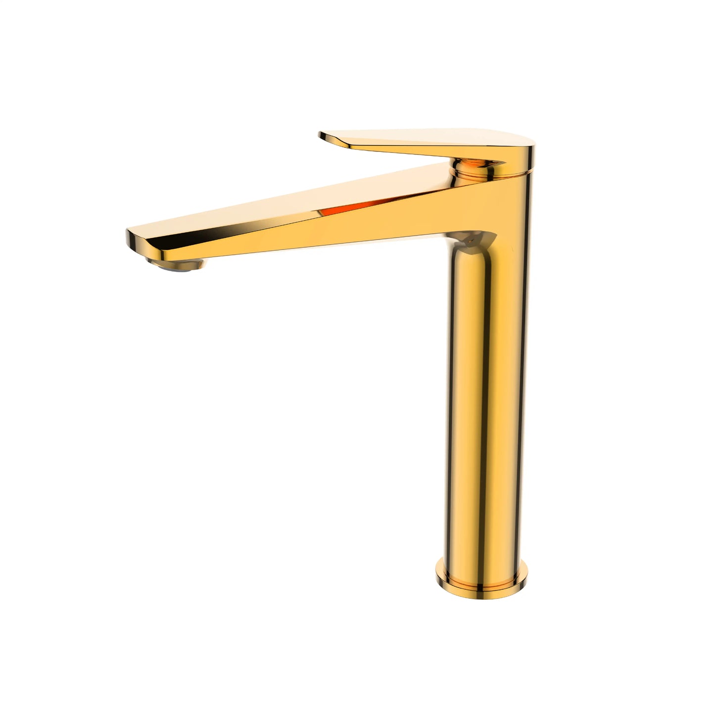 Sanitar ATRI-HWB GD tall brass high washbasin mixer with a luxurious gold finish, modern single-lever handle, and sleek fixed spout for countertop sinks.