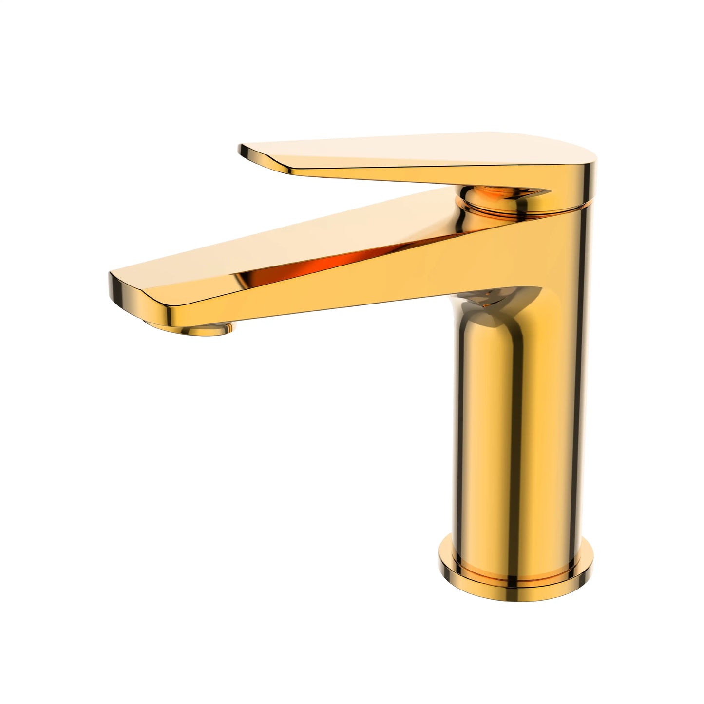 Sanitar ATRI-WB GD premium brass washbasin mixer featuring a luxurious gold finish with a modern single-lever handle and sleek curved spout design