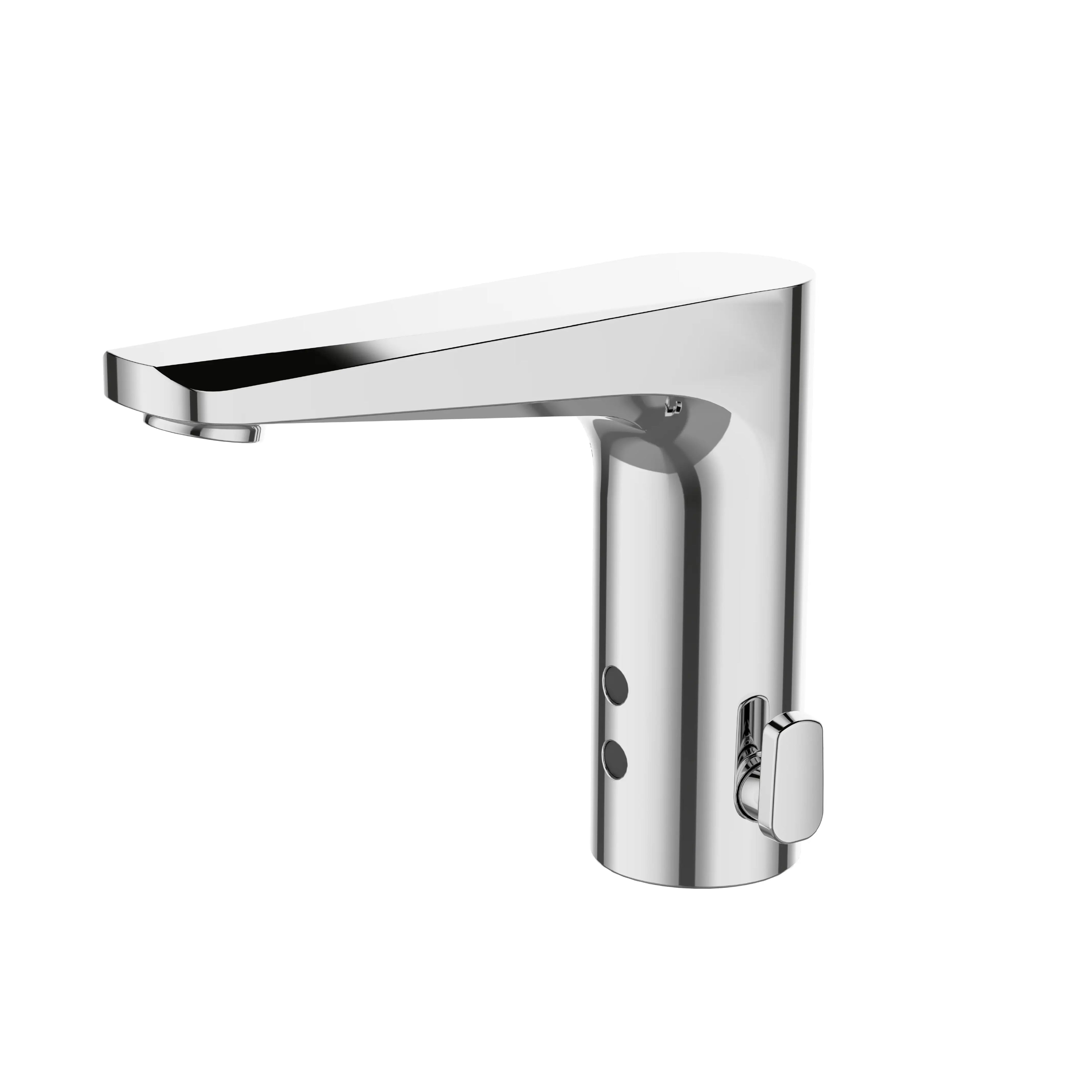 Sanitar AVOLA-SWB sensor-operated washbasin mixer featuring a sleek chrome finish and a touchless spout for modern bathroom functionality.