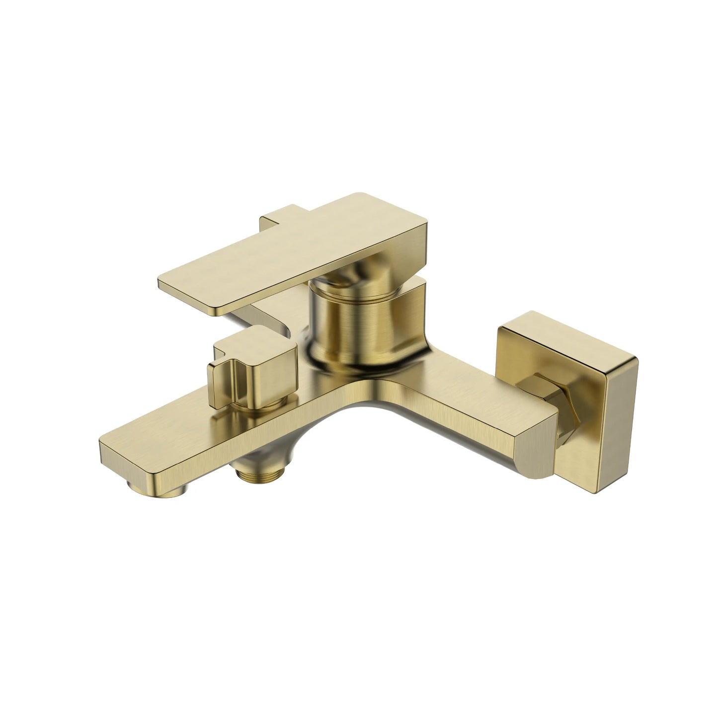 Sanitar CASE-BM BGD wall-mounted bath mixer featuring a luxurious brushed gold finish, a modern single-lever handle, a square diverter, and a flat spout.
